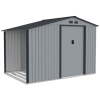 Domek ogrodowy z drewutnią MADISON 278x191cm Light Grey - Hardmaister