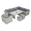 Narożnik technorattan MONIZ DINING PLUS Stone Grey