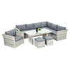 Narożnik technorattan MONIZ DINING PLUS White Grey