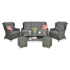 Zestaw technorattanowy TRIVENTO 3 + PUFY Dark Grey